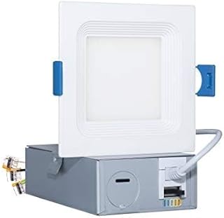 mw 6 Inch 5CCT Ultra-Thin LED Recessed Light with Junction Box, 2700K/3000K/3500K/4000K/5000K, Dimmable Canless Light with Baffle Trim, 1100LM High Brightness Downlight,15W, Energy Star (4PK)