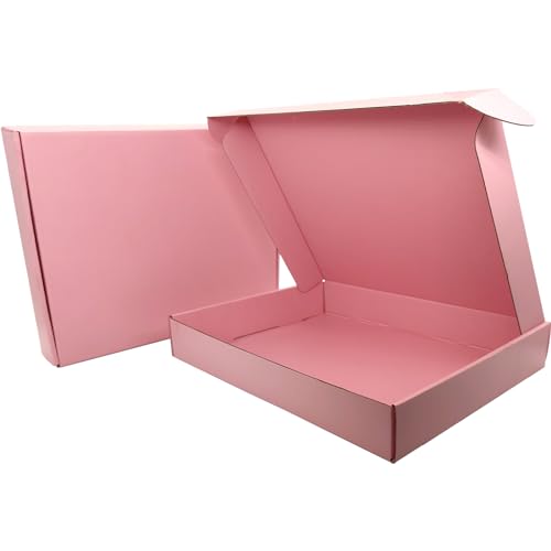 Pink Shipping Boxes for Small Business Pack of 25-13x10x2 inches Cardboard Corrugated Mailer Boxes for Shipping Packaging Craft Gifts Giving Products