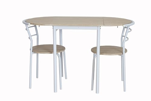 Mesa Consola Extensible con Sillas Incorporadas: Comodidad y Elegancia para Tu Salón DUPI Conjunto Mesa de Cocina Extensible y 2 Sillas Butterfly. Medidas: 115x61x74cm (Cambria)