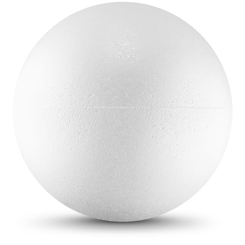 Netuno 1 bola de poliestireno de 30 cm, color blanco, bola de poliestireno, para manualidades, manualidades, aficiones, arte, escuela, decoración navideña, bolas de Navidad