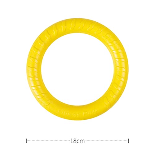 QEEROYO Hunde Fitness Ring, Hundebiss- und Trainingsring für Kleine, Mittel- und Große Hunde, Spielzeug wie Beissring und Flugscheibe, Gelb