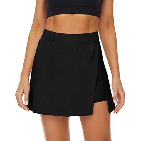 Fengbay Women's Tennis Skirts with Pockets, High Waisted Golf Skirt Athletic Skorts Skirts for Tennis Golf Workout Running, Black, Medium Cover