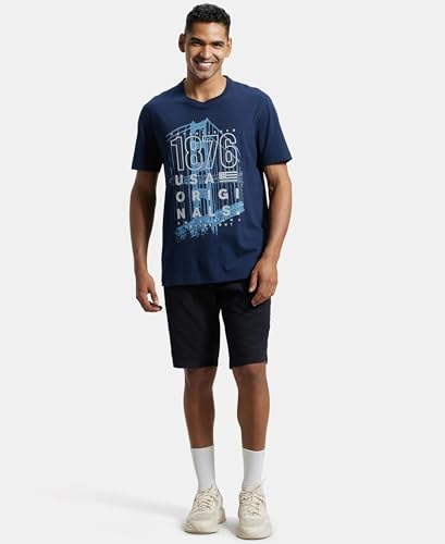 Image of Jockey US81 Men Super Combed Cotton Rich Graphic Printed Round Neck Half Sleeve T-Shirt