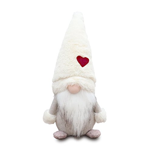 Amazlab Swedish Christmas Santa Gnome Plush Doll, Handmade Scandinavian Tomte Nordic Nisse Sockerbit Elf Dwarf Decoration, Christmas Party Gifts,White