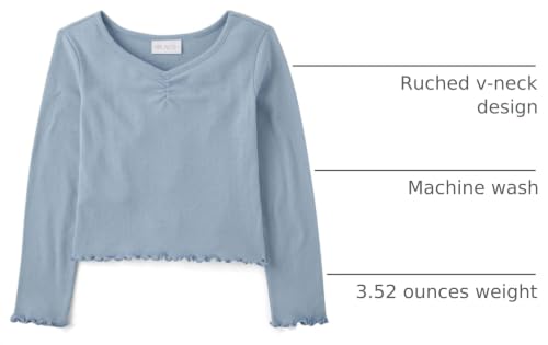 Image of The Children's Place Girls' Basic Long Sleeve V-Neck Knit Shirts