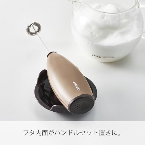Hario"Qto" Electric Milk Frother with Server, 100ml, Brown by HARIO - Image 3