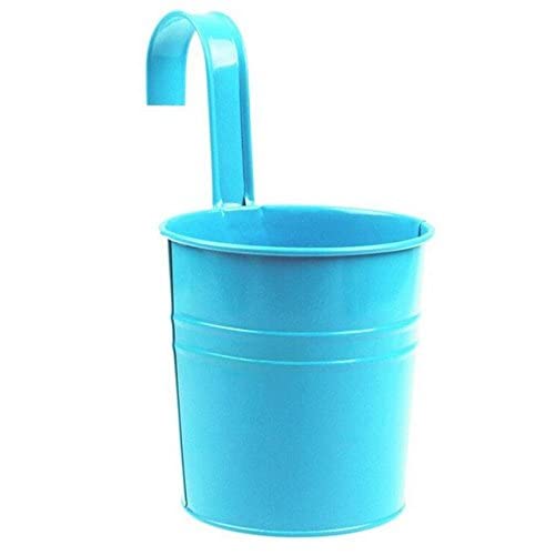 GlobalNiche® Blue, As Describe: 10 Colors Hanging Pots Metal Iron Flower Pot Hanging Balcony Garden Plant Plante Decoration
