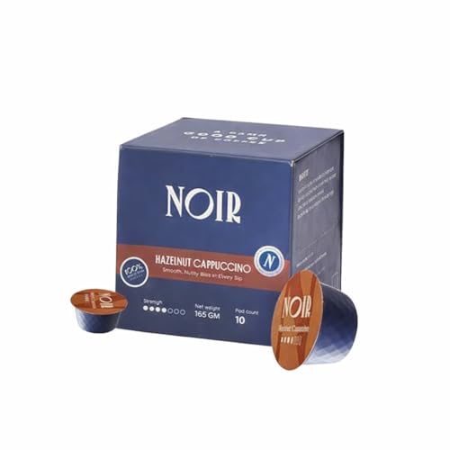 Image of Noir's Premium Hazelnut Cappuccino Pods | Rich Dairy Creamer with Smoothy Hazelnut Flavor | Velvety Frothy Finish | Dolce Gusto Compatible Pods | Pack of 10