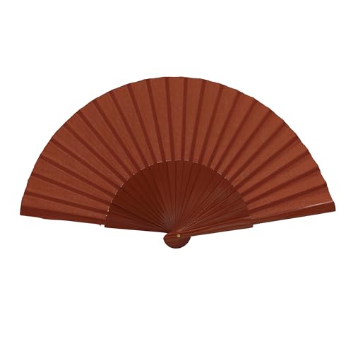 MAPIMANIA - Ventaglio Rosso in Legno Laccato a Mano bifaccialee e Tessuto, Ventaglio Donna Pieghevole, Ventagli Matrimonio, Ventaglio Giapponese Elegante da Cerimonia Resistente