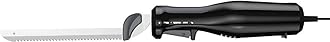 BLACK+DECKER 9 inch Electric Carving Knife, Comfort Grip Handle & Safety Lock Button, Stainless Steel Blades and Dishwasher Safe Parts, Corded, White