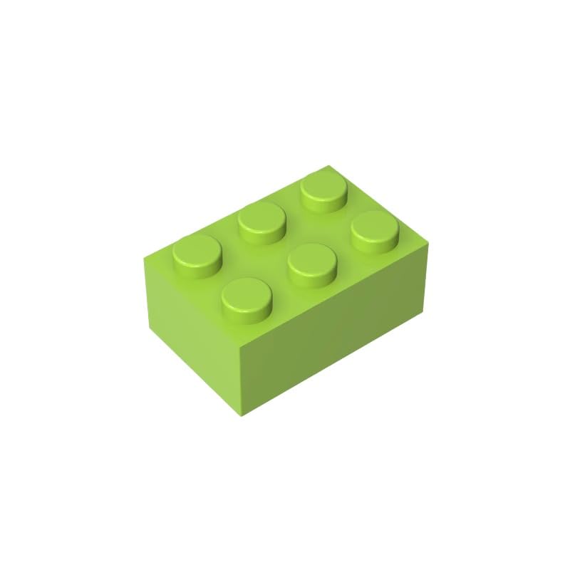 Gobricks 3002 Basic Bricks Brick 2x3 50 Pieces GDS-541 Compatible with Lego Building Blocks Color:Lime — image 1