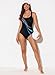 Aleumdr Women's One Piece Swimsuit Tummy Control Swimwear V Neck Adjustable Straps Padded Swimming Costumes Bikini Bating Suits Black 302 Large