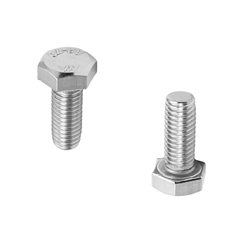 Image of Bettomshin 2Pcs M8 x 20mm Hex Bolts, 304 Stainless Steel 1.25mm Thread Pitch Fully Threaded Metric Hex Head Screw Bolts, Hexagon Screw Bolt, Hex Tap Bolts, Silver (Overall Size 24.8x13x13mm)