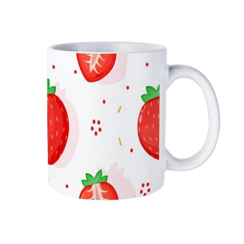 コーヒーカップ 人気 マグカップ いちご物語カップ 広口 ミルク かわいい おしゃれ 牛乳 大容量 ティー 陶器 男女兼用 オフィス 家庭用 電子レンジ温め対応 贈り物 プレゼント 330ml