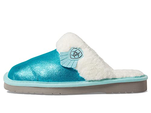 Image of ARIAT Women's Jackie Square Toe Warm Soft Genuine Suede Leather Indoor Outdoor Slippers with Plush Collar