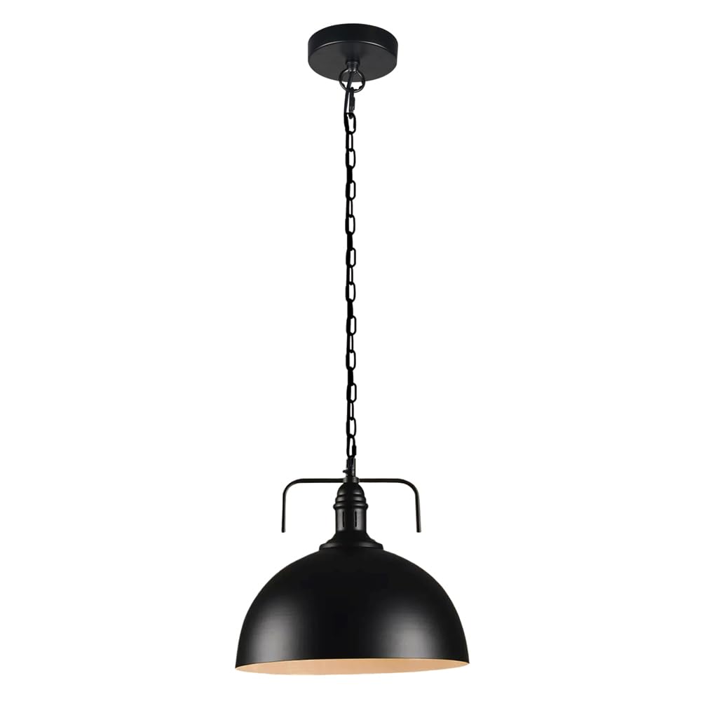 GUOGUOSM American Industrial Style Iron Chandelier, E26 Light Source Single Head Hanging Lamp, Height Adjustable Pendant Light, Living Room Kitchen Island Corridor Decorative Lighting Fixtures