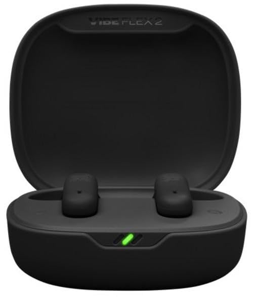 JBL Vibe Flex 2 Écouteurs Bluetooth sans Fil Intra-Auriculaires Noir avec Boîtier de Charge 40h Autonomie Smart Ambient Micro Intégré Appels Mains Libres Résistant Éclaboussures Audio Sport