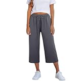 Tela Transpirable y Ligera para Verano：Pantalones capri de mujer confeccionados con mezcla de alta calidad, suave al tacto, ligera y de secado rápido. Material muy transpirable que evita el calor y la sudoración, manteniéndote fresca todo el día en días calurosos de verano.