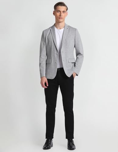 Image of Arrow Textured Slim Fit Blazer for Men - Button Closure Formal & Casual Wear Mens Blazer