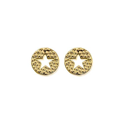 Image of ChloBo Gold Sparkle Star In Circle Earrings GEST3098