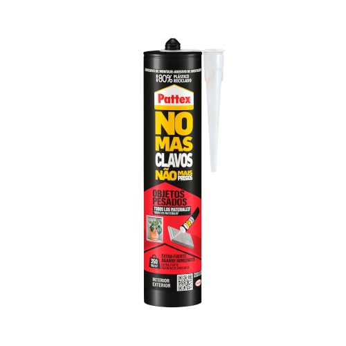 Pattex No Mas Clavos Para Todo Hightack, Adhesivo De Montaje Resistente A Temperaturas Extremas, Pegamento Fuerte En Superficies Húmedas, Adhesivo Blanco, Pack Ahorro Con 2 Cartuchos X 446 G