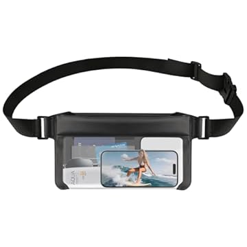 Pochete à prova d'água, bolsa à prova d'água com alça de cintura para bolsa de passaporte, bolsas flutuantes secas para iPhone 16/15/14/13 Pro Max Galaxy S25 S24 e Pixel, acessórios de caiaque de