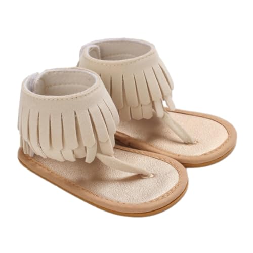 Baby Girls Boho Sandals Soft Sole Open Toe Flip Flops Kids Breathable Beach Flats Ankle Tassel Hook Loop Summer Shoes