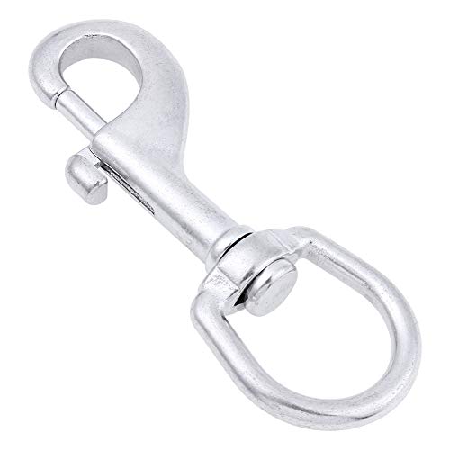 AOWISH Karabinerhaken aus 316 Edelstahl, mit Drehgelenk, Marinequalität, Tauch-Clips, einseitige Trigger-Kette, Haustier-Schnalle, Karabinerverschluss, strapazierfähig (1 Stück) (105 mm/Silber) Cover