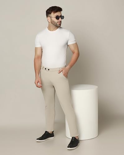 Image of TOPLOT Men's Formal Trouser | Slim Fit Tailored Design | Comfortable, Structured Look with Clean Finish | Elegant Styling for Daily Use | Office, Formal & Business Wear (5068)
