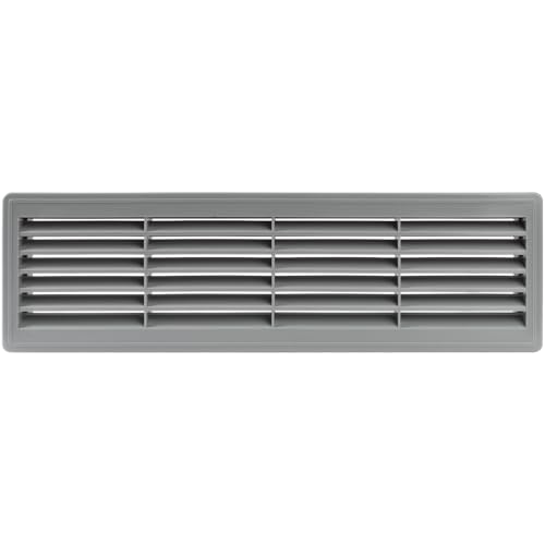 Image of Awenta 18 inch x 5 inch Inch Two Sided Grey Door Air Vent Cover - Door Vents for Interior Doors - Universal Furniture Ventilation Guard- Register for Bathroom, Bedroom, Garage, Kitchen, Furniture