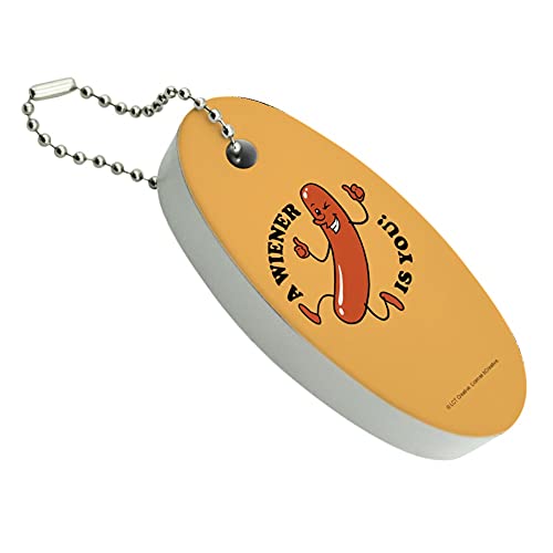 Graphics & More A Wiener Winner Is You Hot Dog Funny Humor Floating Keychain Oval Foam Fishing Boat Buoy Key Float #TOP6