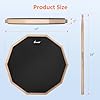 Sovvid 12 Inches Drum Pad and 5A Drum Sticks, Double Sided Snare Drum Practice Pad for Drummers, Silent Practice for Adults and Kids with Storage Bag - Black #4