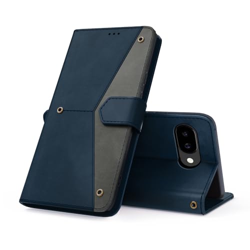 paisiruyi ケース 対応 Google Pixel 9a ケース手帳型 財布型 耐衝撃 カード収納 スタンド機能 のあるソフトタッチ マグネット開閉 ストラップホール付き 防水 耐摩擦 シンプル (ブルー)