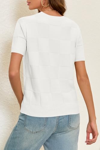 Image of Cakulo Women's Short Sleeve Summer Sweater Knit Tops
