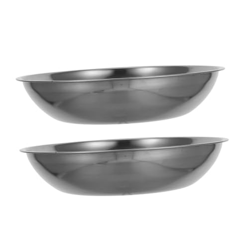 GRIRIW 2pcs Digital Kitchen Scale Tray Metal Weigh Boat Stainless Steel Weighing Dish for Use Food Scale Plate