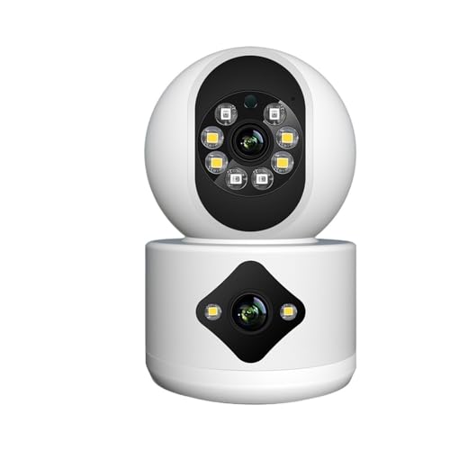TZQKBRDNWGY Cámara WiFi de 4MP con Pantallas duales Monitor de bebé visión Nocturna Interior Mini cámara IP de Seguridad PTZ cámaras de vigilancia CCTV(AU Plug,4MP 64GB Card)