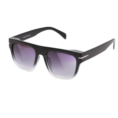 CostarMatter Unisex Sunglasses Polarized Oval Sunglasses with Black Gradient Lenses & Frame UV400 Protected Eyewear for Travel Driving Fishing Climbing, Black Gradient White