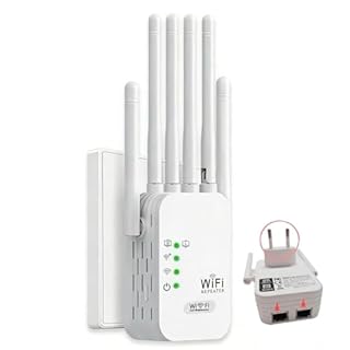 Ripetitore Wireless Wifi, amplificatore di segnale WiFi AC1200 Mbps, porta Gigabit Ethernet, ripetitore wifi potente per casa, 2 porte LAN, wifi extender per casa e ufficio,Plug and Play