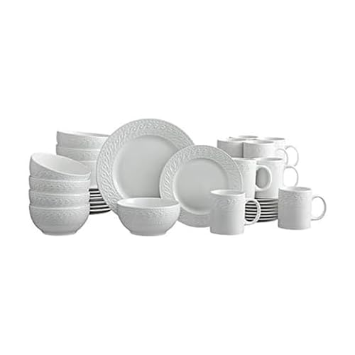 Pfaltzgraff Sylvia 32-Piece White Dinnerware Set, Service for 8,...