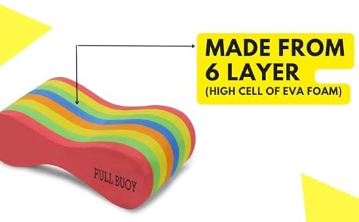 Image of Swimming Pull Buoy Multi Layer Soft EVA Foam Multicolour Floating Board for Swimming Pool Training Exercise for Adults and Kids