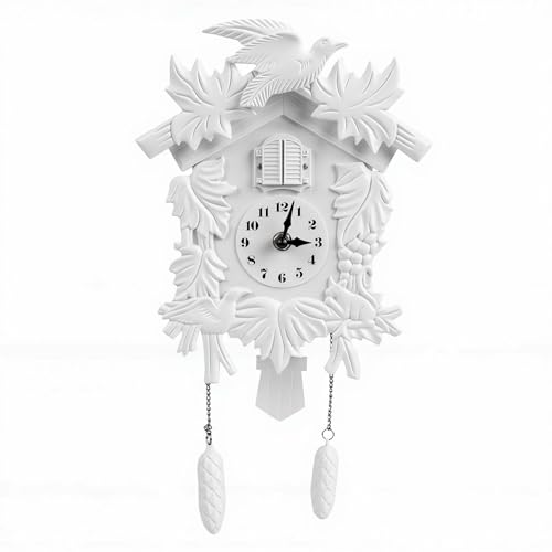 Reloj con timbre de pájaro blanco para decorar tu salón vintage de forma elegante 2