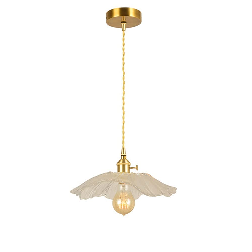 Pantalla de Cristal Tallada con soporte de metal de latón para iluminación colgante