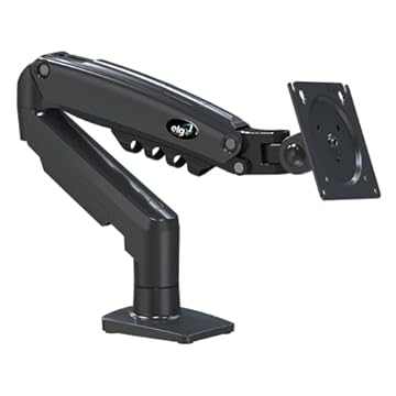 ELG, F80N, Suporte Ergonômico Articulado de Mesa com Pistão a Gás, Design Compacto e Retrátil para Monitores de 17'' a 35'', Suporta de 2kg a 9kg, Preto