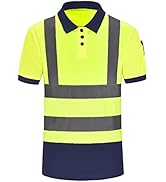 A-SAFETY Hi Vis Safety Daily Work Construction Yellow Orange Pink Blue Black Polo Shirts for Men ...