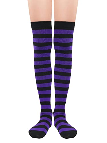Image of Century Star Thigh High Socks Striped Extra Long Tube for Women Over the Knee Athletic Sports Socks Plus Size Stockings