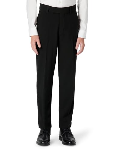 Image of Calvin Klein Boys Flat-Front Bi-Stretch Dress Pant, Straight Leg Fit, Belt Loops & Front Pockets