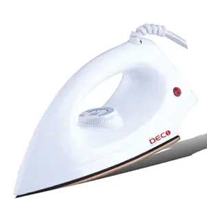DECO LW 1000 watt Dry Iron (White) with long cord + 2 YEAR WARRENT