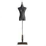 Fabriqué à partir d'acier de verre durable avec une couverture en tissu de lin, ce mannequin femme dispose d'un poteau en acier inoxydable et d'une base en bois robuste, idéal pour présenter des vêtements lourds et des robes de mariée dans les environnements de vente au détail.