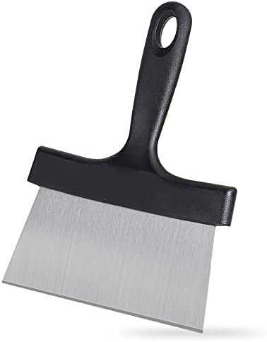 LRUII Grill Scraper Stainless Steel Griddle Scraper with 6.5" Scraper Blade,Sturdy Food Scraper Tool Kitchen for Blackstone Grill Accessories.Outdoor Barbecue Turners Tools