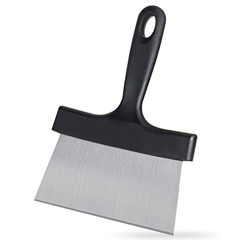 Lruii Grill Scraper Stainless Steel Griddle Scraper With 6.5" Scraper Blade,Sturdy Food Scraper Tool Kitchen For Blackstone Grill Accessories.outdoor Barbecue Turners Tools #TOP16